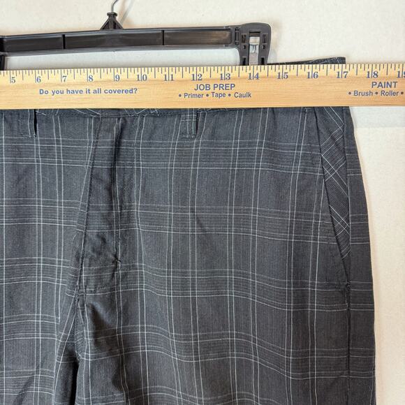Quiksilver Shorts Men 38 Black Windowpane High-Rise Slash Pocket Classic Zip Fly - Picture 12 of 15